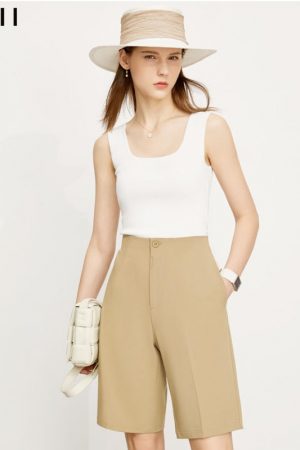 Summer Women's Pants Streetwear Solid High Waist S