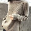 Sweater Women Turtleneck Pullovers Solid Stretch S