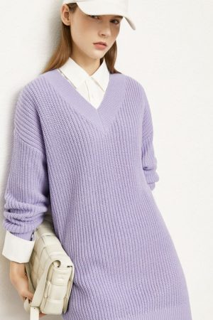Sweaters For Women Winter Commuter V-Neck Loose Fa