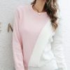 Sweaters Women Contrast Color Twist Sweater Loose