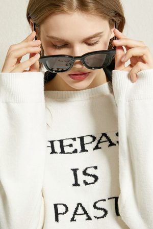 Sweaters Women Korean Fashion Letter Jacquard O-Ne