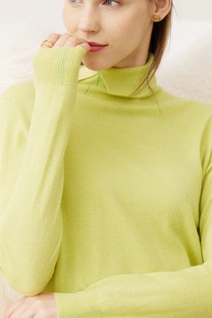Sweaters Women Winter 100% Wool Warm Elegant Solid
