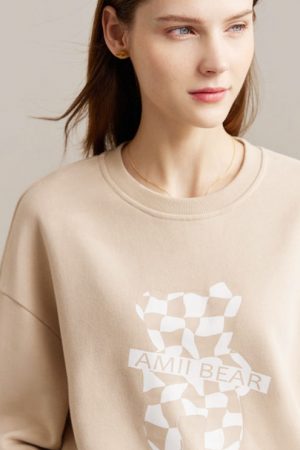 Sweatshirt For Women Autumn Cotton Solid Loose Cas
