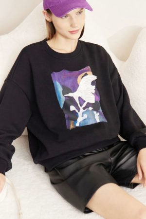 Sweatshirts Women Autumn Printing Design Loose War