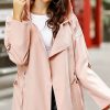 Trench Coat For Women Solid Belted Hooded Trench C
