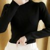 Turn-Down Collar Vintage Sweater Warm Knitted Offi