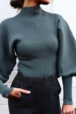 Turtleneck Woman Sweaters Fall Long Sleeve Knitted