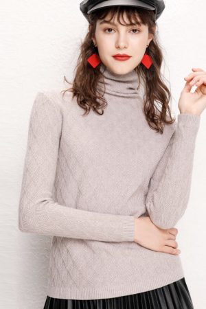 Turtleneck Women Autumn Winter Sweater Office Lady