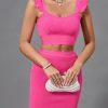 Two Piece Women's Pink Elegant 2 Piece Evening Clu