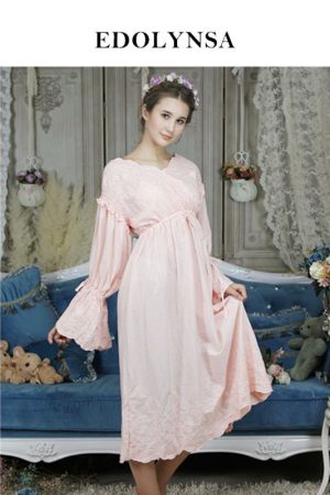 Vintage Nightgown Sleepshirt Victorian Flare Sleev