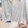 White Crochet Tunic Bikini Cover-Ups Hollow Out Po