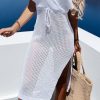 White Slit Bikini Beach Sunscreen Dress 2023 Women