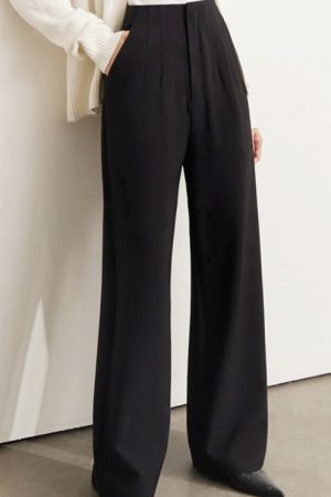 Wide Leg Pants Women Winter All-Match High Waist C