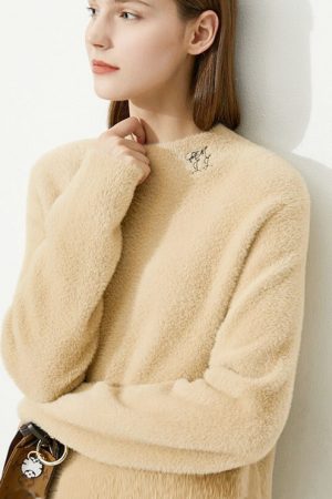 Winter Half Turtleneck Sweater Lazy Comfortable Em
