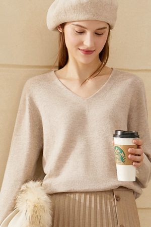 Winter Simple Women's Sweater Fashion 100%Wool Sol