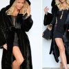 Winter Women Hooded Faux Rabbit Fur Coat Luxury Lo