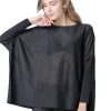 Women Autumn Solid Oversized Sweaters Women See-Th