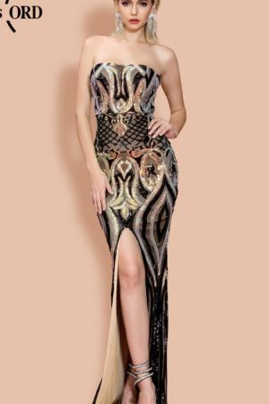 Women Bra Off Shoulder Sequin Multi Parti Dresses