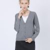Women Button Gray Black Cardigan 2xs-4xl Long Slee