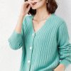 Women Cardigan Sweaters V-Neck Single Breasted Spr