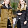 Women Double Sided Down Long Jacket Winter Turtlen