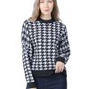 Women Geometric Khaki Knitted Sweater Women Casual