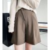 Women Knee Length Pants With Pockets Loose Casual