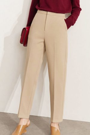 Women Pants Autumn Casual Solid Straight All-Match