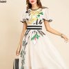 Women Summer Fashion Runway midi Dress Butterfly S