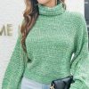 Women Sweater High-Neck Long-Sleeved Knitted Sweat