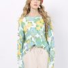 Women Sweater Top Floral Print Sweater For Women W