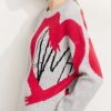 Women Sweaters Autumn O-Neck Heart-Shaped Knitted