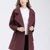 Women Wool Blend Warm Long Coat Autumn Winter Fem