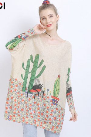 Women's Knitwear Sweaters Print Women Wool Pullov