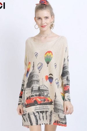 Women's Knitwear Sweaters Print Women Wool Pullov