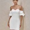 Women's Summer White Party Dress Ladies Red Off Sh