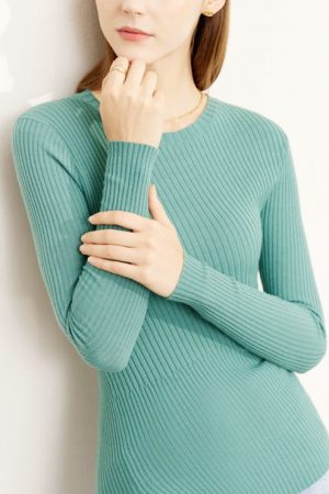 Wool Sweater Women Winter Warm Slim O-Neck Tempera