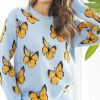 Y2k 3d Embroidery Butterfly Drop Shoulder Sleeves