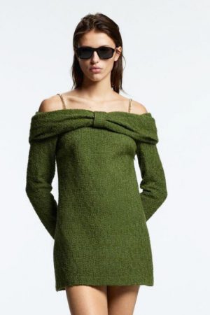 Year Autumn Green Mini Dress For Women Ladies Slas